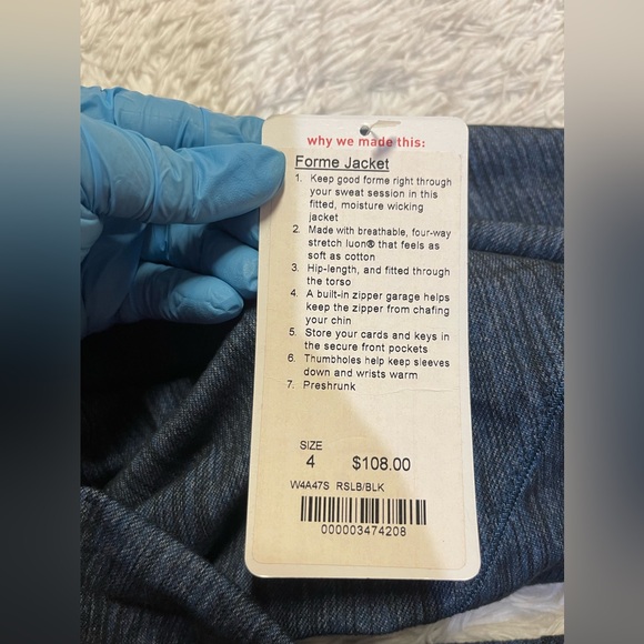 LULULEMON FORME JACKET IN SLUB DENIM BLUE/BLACK - Picture 10 of 16